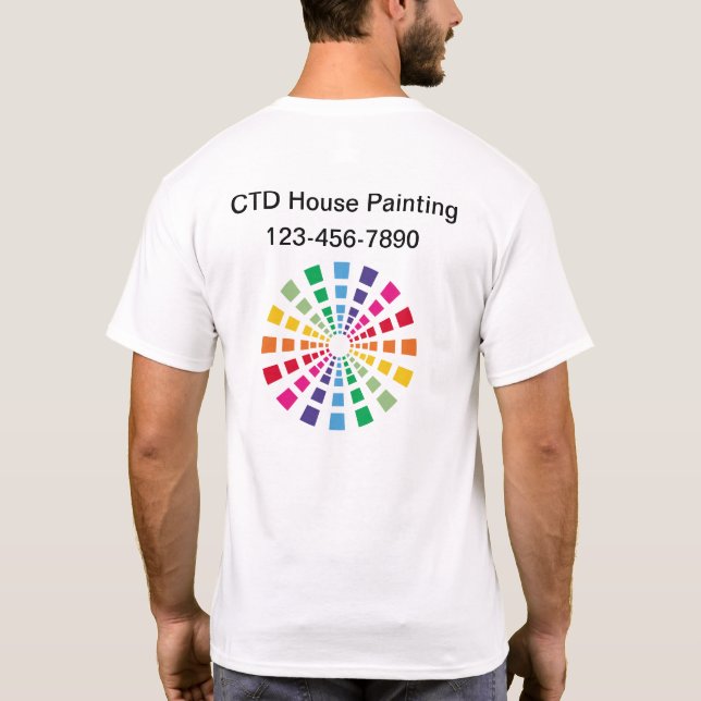T-shirt Chemises de travail du logo de l'entreprise (Dos)