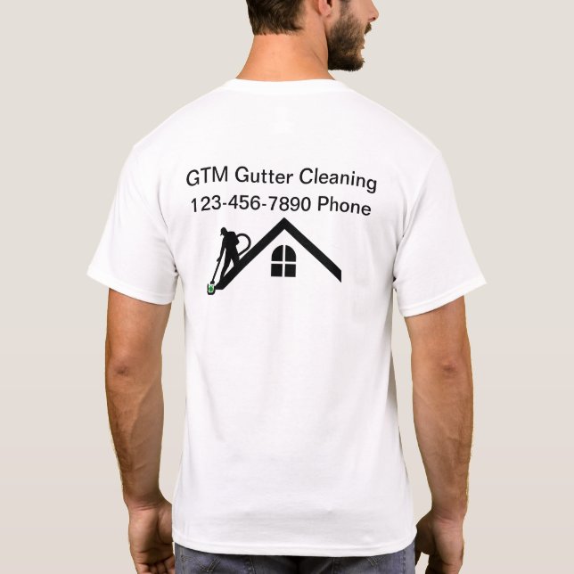 T-shirt Chemises de travail du logo de l'entreprise du per (Dos)