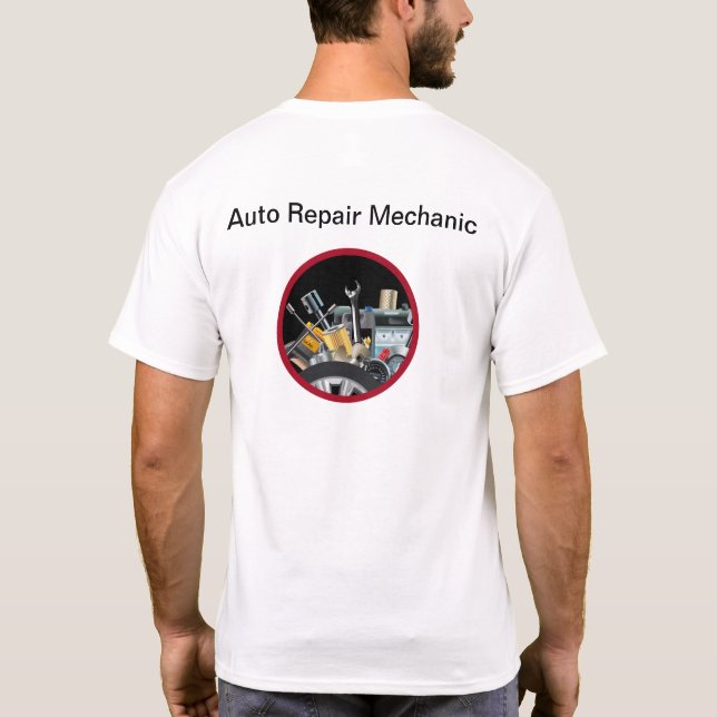T-shirt Chemises de travail du logo mécanique automatique (Dos)