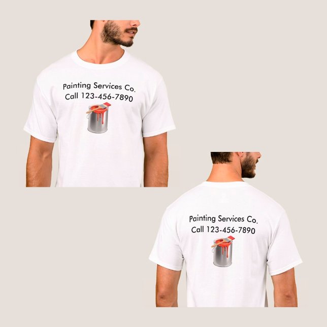 T-shirt Chemises de travail pour peintre maison double fac (Créateur téléchargé)