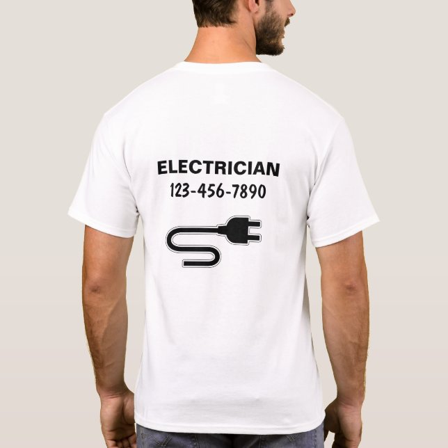T-shirt Chemises de travail simples pour électriciens (Dos)