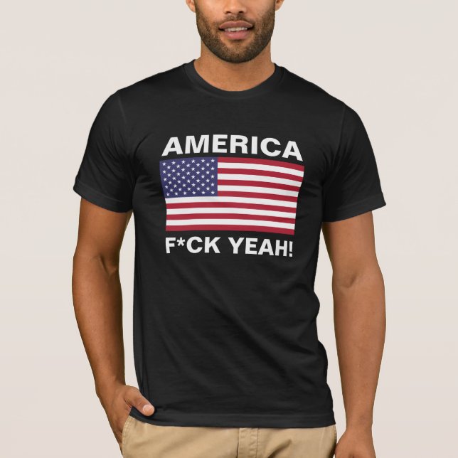 T-shirt Chemises drôles - AMÉRIQUE, F*CK OUAIS ! (Devant)