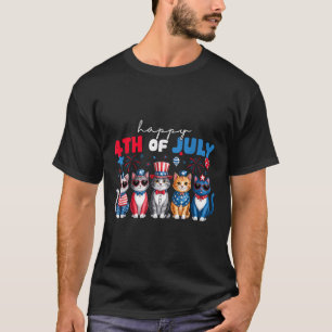 T-shirt Chemises drôles de chats fiers heureux 4 juillet p