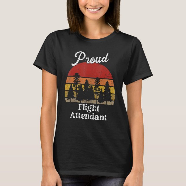 T-shirt Chemises drôles d'hôtesse de l'air Titre de profes (Devant)