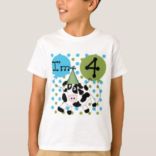 T-shirt Chemises et cadeaux Blue Cow 4th Birthday