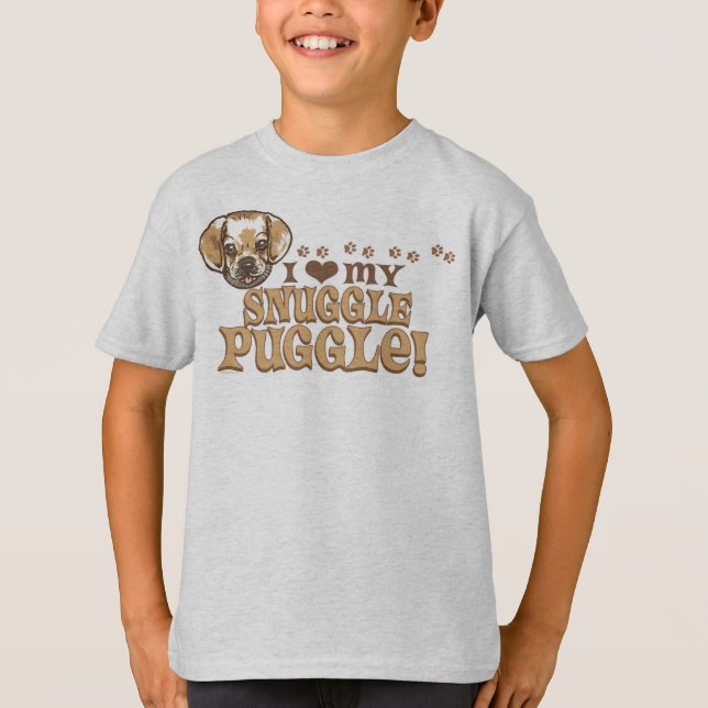 T-shirt Chemises et cadeaux de Puggle de câlin (Devant)