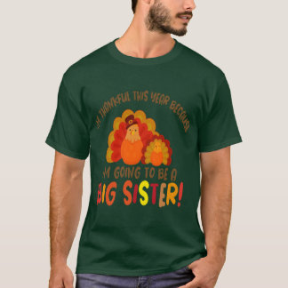 T-shirt Chemises grande sœur de Thanksgiving dinde reconna