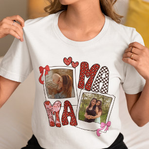 T-shirt Chemisier Maman Photo Collage Coquette Arc Léopard