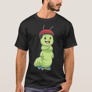 T-shirt Chenille comme patineur en ligne avec des patins à