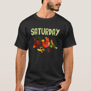 T-shirt Chenilles affamées samedi fruit végétalien légume