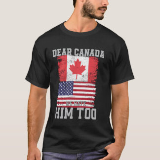 T-shirt Cher Canada Nous le détestons aussi Drapeau vintag