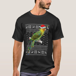 T-shirt Cher doux luit Noël Parrot de Santa Hat Oiseau Chr