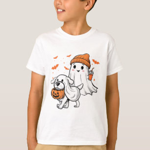 T-shirt Cher Fantôme Marcher Chien Coquette Chien Hallowee