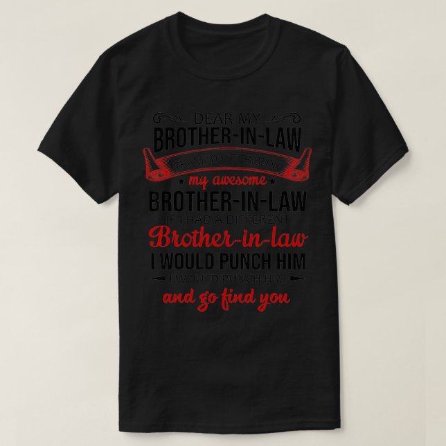 T-shirt Cher frère, merci d'être mon frère (Design devant)