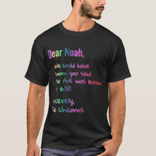 T-shirt Cher Noah Ark quittant Unicorns Tee Funny Christia