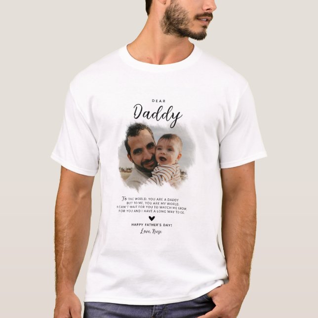 T-shirt Cher papa | Fête des pères de coeur photo moderne (Devant)