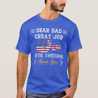 T-shirt Cher Papa, Grand Travail Étaient Un Père Merci Mag
