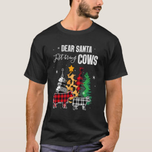 T-shirt Cher Père Noël Apporte Juste Les Vaches Ferme Noël