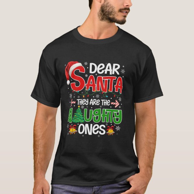 T-shirt Cher Père Noël, Ce Sont Les Mauvais Et Drôle Noël (Devant)