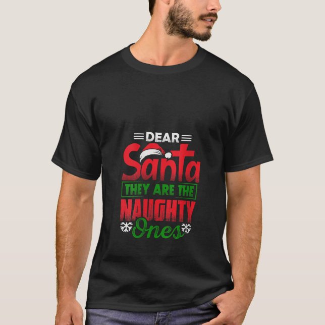 T-shirt Cher Père Noël, ce sont les vilains Noël amusant (Devant)