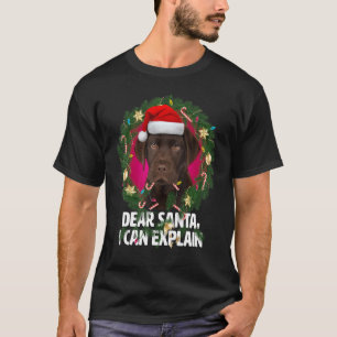 T-shirt Cher Père Noël Cute Brown Labrador - Naughty pour