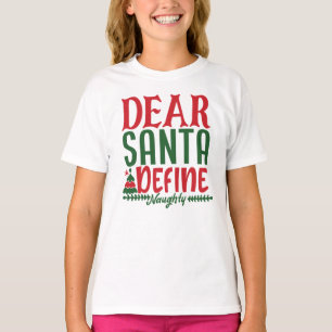 T-shirt Cher Père Noël Définir Naughty drôles enfants Noël