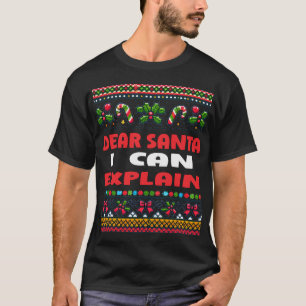 T-shirt Cher Père Noël, Je Peux Expliquer Un Vilain Sweate