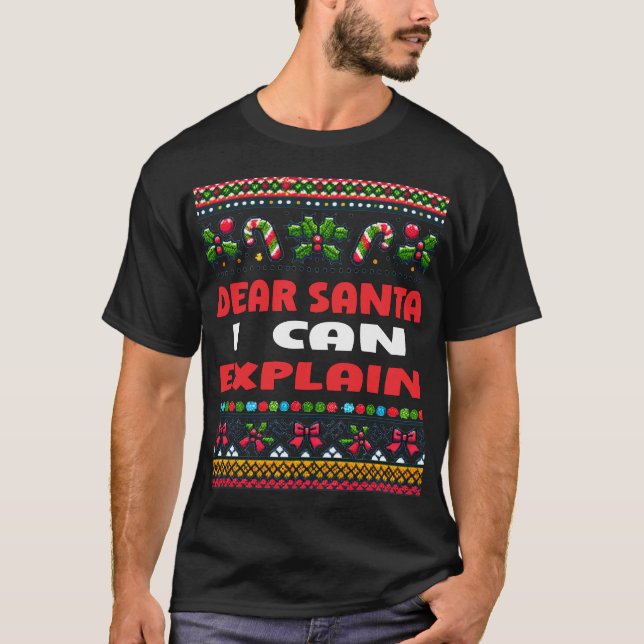 T-shirt Cher Père Noël, Je Peux Expliquer Un Vilain Sweate (Devant)