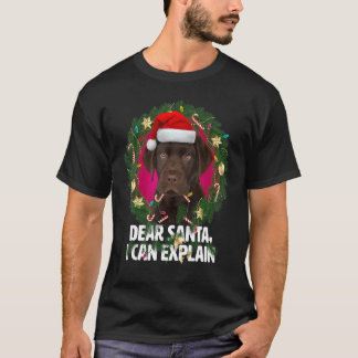 T-shirt Cher Père Noël Labrador Brun Mignon - Méchant pour