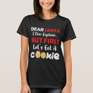 T-shirt Cher Père Noël Mange Un Cookie Funny Christmas Coo
