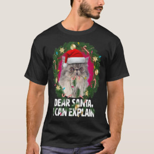 T-shirt Cher Père Noël mignonne Grey Perse Chat Naughty po