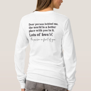 T-shirt Cher Personne Derrière Moi - Message de Gentilless