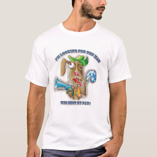 T-shirt Chercher L'Homme Qui A Tiré Ma Chemise Paw (Devant)