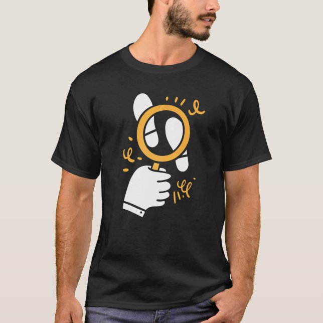 T-shirt Chercheur Secrétif Du Verre De Loupe Privé (Devant)