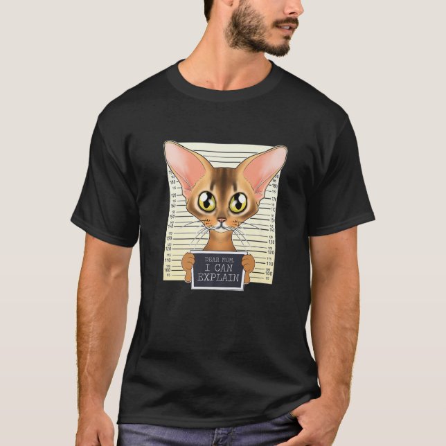 T-shirt Chère Maman, Je Peux Expliquer I Abyssinian Chat M (Devant)