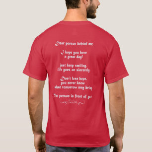 T-shirt Chère personne derrière moi, passez une bonne jo
