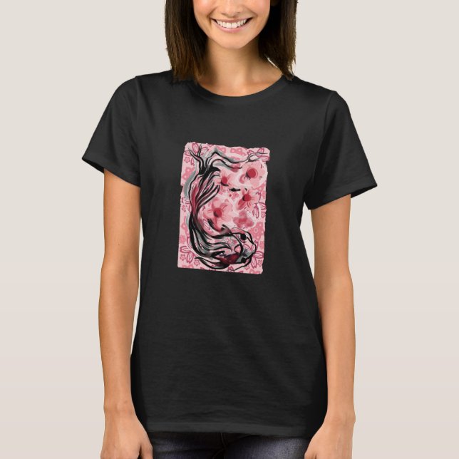 T-shirt Cherry Blossom Koi japonais Koi Carp Spring Nishik (Devant)