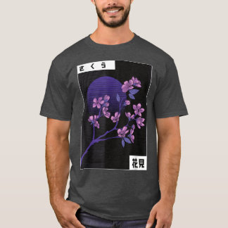 T-shirt Cherry Blossom Vaporwave Cool Fun Retro Cartoon 80