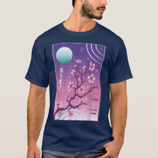 T-shirt Cherry Blossom Vaporwave Sakura 80s 90s Japonais A