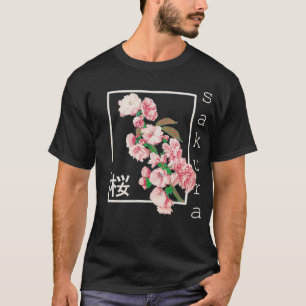 T-shirt Cherry Blossom Vintage Japonais Sakura Kanji Aest