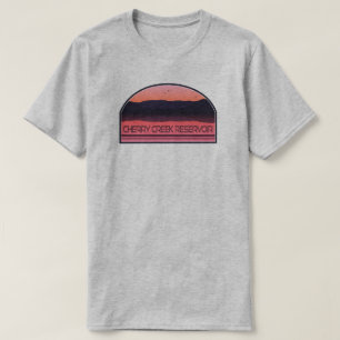 T-shirt Cherry Creek Réservoir Colorado Red Sunrise