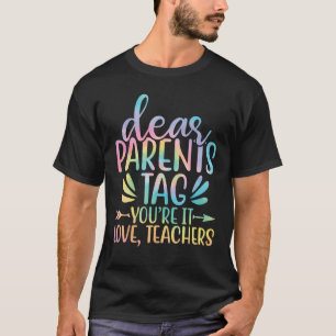 T-shirt Chers parents Étiquette Vous êtes Amoureux Enseign