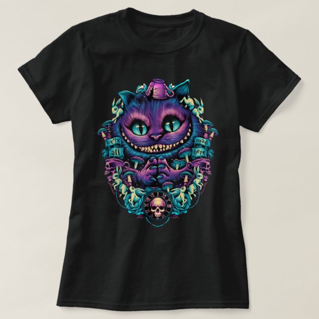 T-shirt Cheshire Cat Alice au Pays des Merveilles (Design devant)
