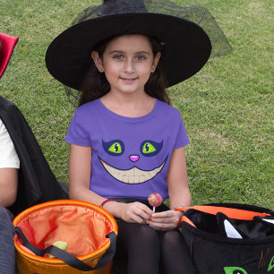 T-shirt Cheshire Chat Visage Halloween Costume mignon Enfa