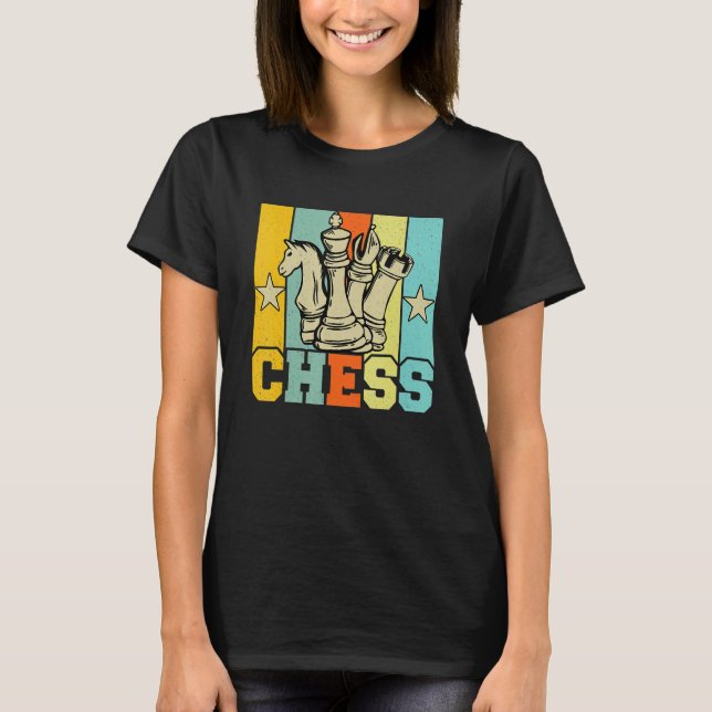 T-shirt Chess Retro Graphic Chess Player Checkmate Board G (Devant)