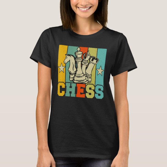 T-shirt Chess Retro Graphic Chess Player Checkmate Board G (Devant)