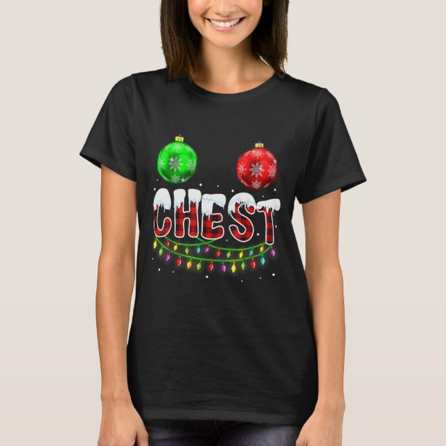 T-shirt Chest Nuts Christmas Funny Matching Couple Chestnu (Devant)