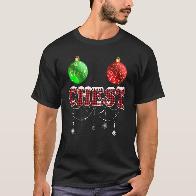 T-shirt Chestnuts Christmas  Matching Couples Chest (Devant)