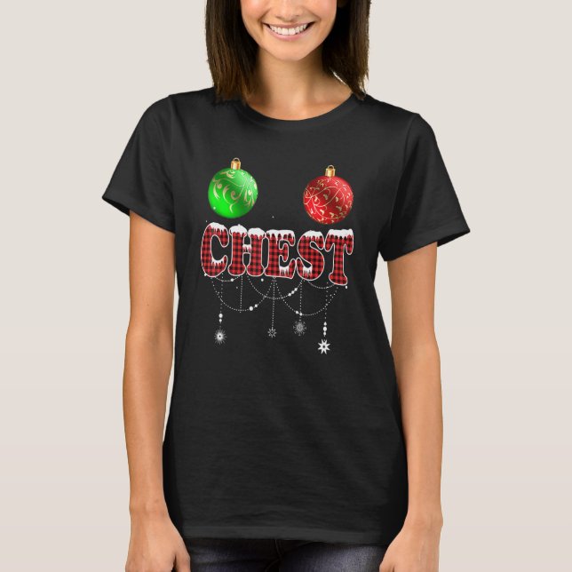T-shirt Chestnuts Christmas  Matching Couples Chest (Devant)