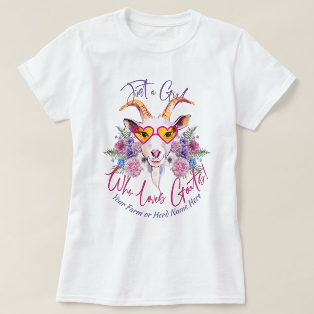 T-shirt CHÈTES | Juste une fille qui aime les chèvres (Design devant)